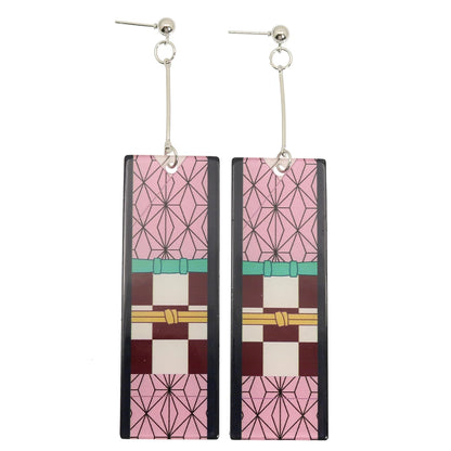 Acrylic Tanjiro Earrings for Women Anime Cosplay Jewelry - Smarsty