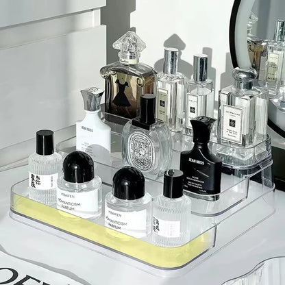 3 Tier Desktop Perfume Shelf PET Cosmetic Organizer Perfume Storage Rack Doll Display Stand Kitchen Seasoning Organizer by Smarsty