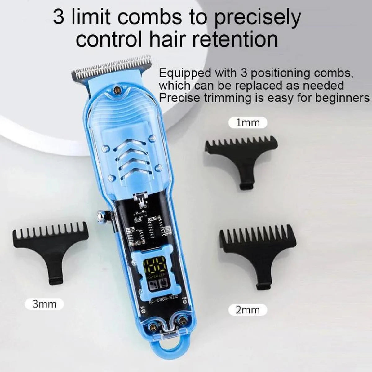 Professional Hair Clippers Rechargeable Hair Clipper Transparent Electric Hair Trimmers For Men Cordless Hair Cut Machine