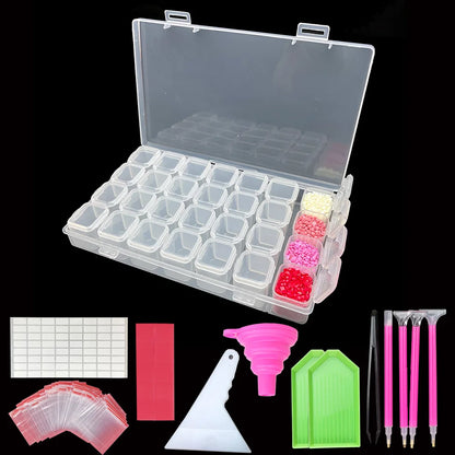 28 Grids Diamond Painting Storage Box with Funnel - Smarsty