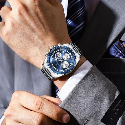 Waterproof Stainless Steel Men's Chronograph Watch - Smarsty