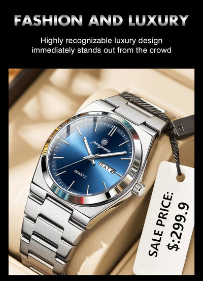 Luxury Waterproof Quartz Men's Watch with Luminous Features - Smarsty