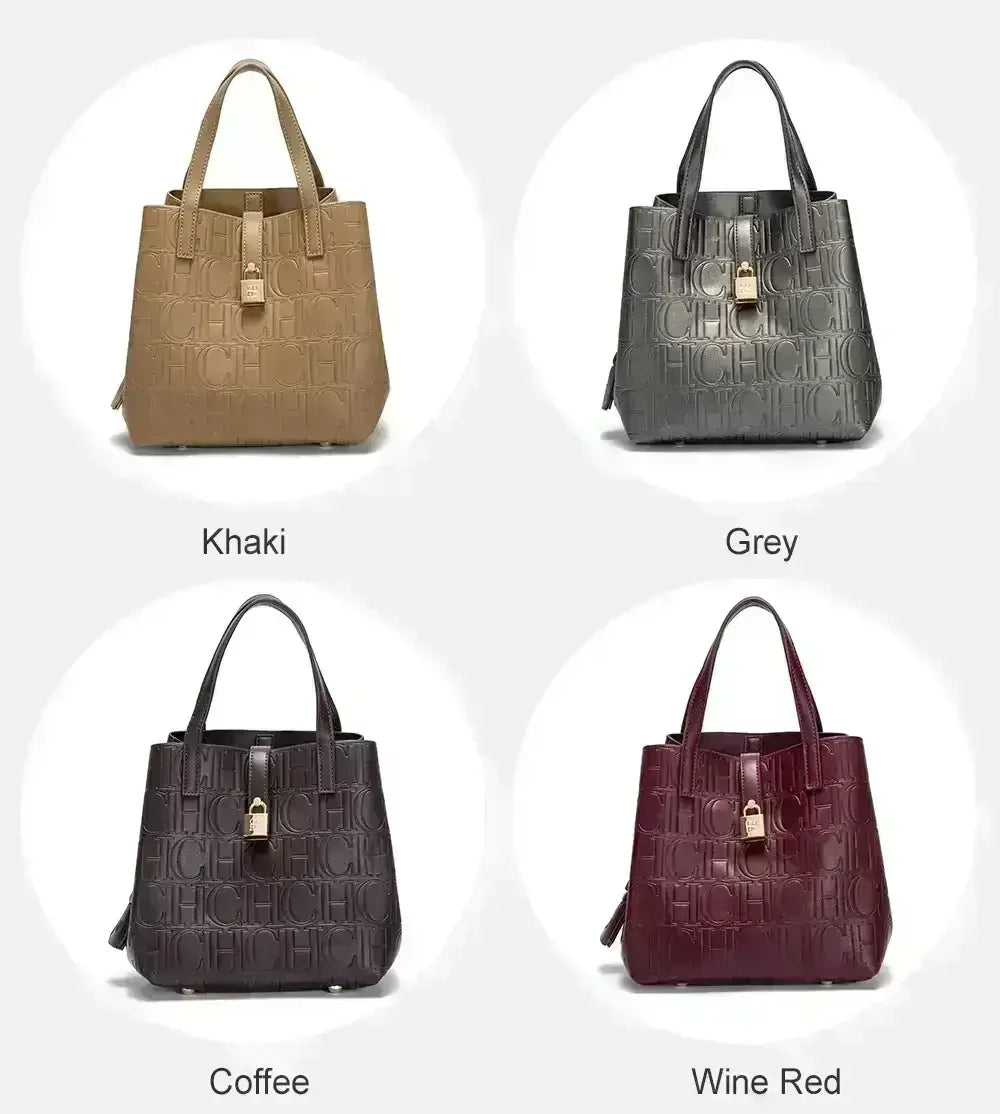 Large Capacity Handbag With Lock Design Luxury Crossbody - Smarsty