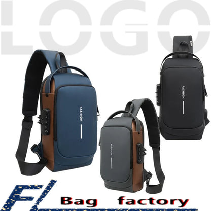 Anti Theft Chest Bag USB Charge Crossbody Sling Pack - Smarsty
