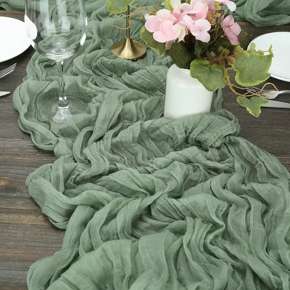 Pink Cheesecloth Table Runner for Romantic Weddings - Smarsty