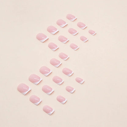 24 Square Short Fake Nails with Glue and File - Smarsty