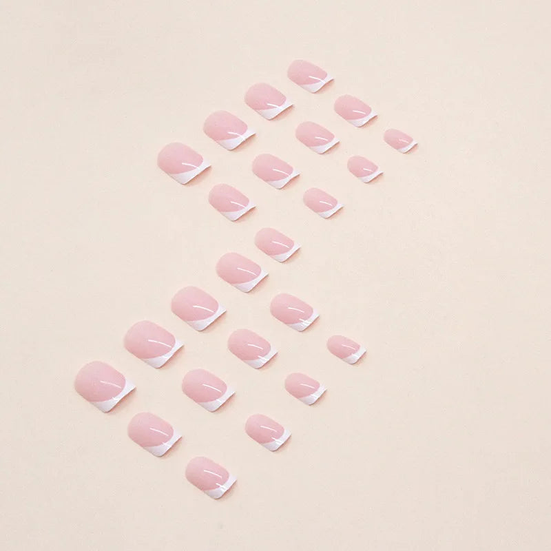 24 Square Short Fake Nails with Glue and File - Smarsty