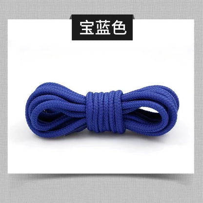 2pcs/ Pair Round Solid Polyester Black Brown Shoelaces For Marten Boot Women Men Outdoor Hiking Boots Sports Shoes Lace Strings - Smarsty