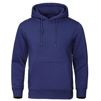 Autumn Winter Men Fleece Warm Mens Sweatshirt Casual Solid Color Streetwear Pullovers Sport School Fashion Hot Sale Hoodies - Smarsty