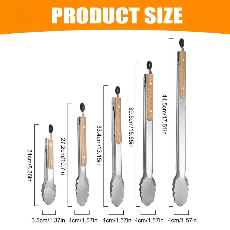 Leeseph Heavy Duty Stainless Steel Kitchen Tongs - Smarsty