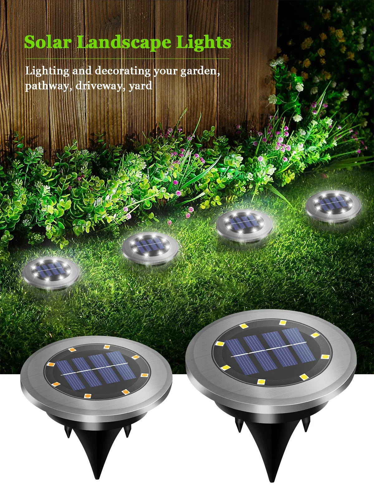 Solar LED In-Ground Lights for Bright Pathway Illumination - Smarsty