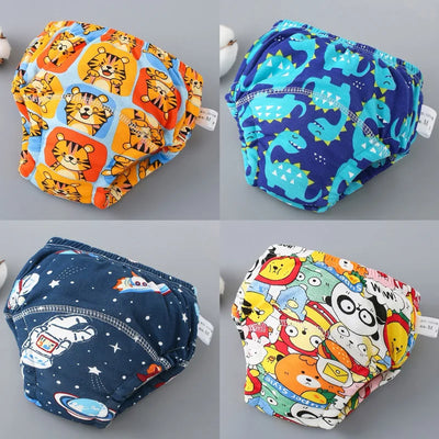 4PCS Baby Waterproof Diapers Pee Shorts Underwears Reusable Soft Ecological Cotton Toddler Potty Training Pants For Boys Girls by Smarsty