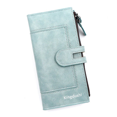 Fashionable New Women's Long Wallet, European and American Fashion Phone Bag, PU Leather Multi Card Carrying Bag - Smarsty