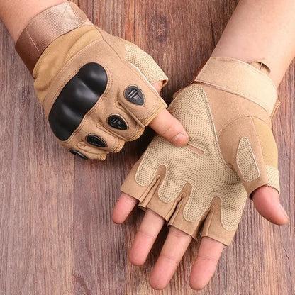 Men's Hard Knuckle Fingerless Gloves for Combat and Hunting - Smarsty