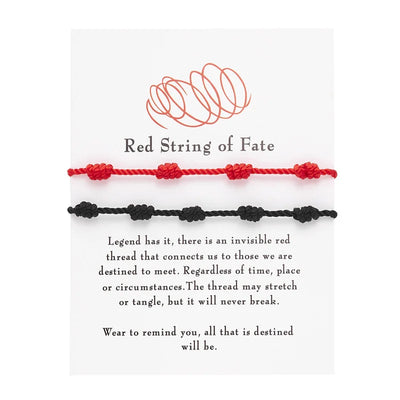 Handmade 7 Knots Red String Bracelet Set for Luck - Smarsty