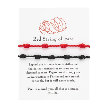 Handmade 7 Knots Red String Bracelet Set for Luck - Smarsty