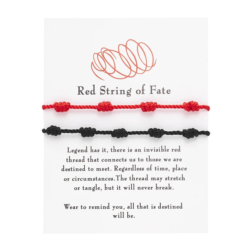 Handmade 7 Knots Red String Bracelet Set for Luck - Smarsty