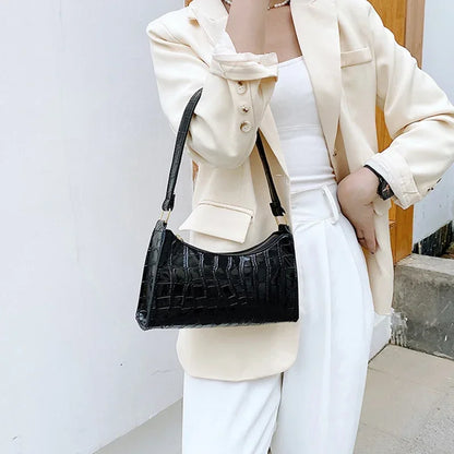 Retro Alligator Print PU Leather Small Women Handbag - Smarsty