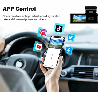 4K Dash Cam Ultra HD Car Front Night Vision Parking - Smarsty