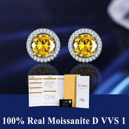 D VVS1 Moissanite Stud Earrings S925 Platinum Plating - Smarsty