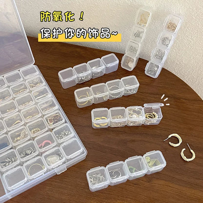 Clear Travel Jewelry Organizer with Adjustable Compartments - Smarsty