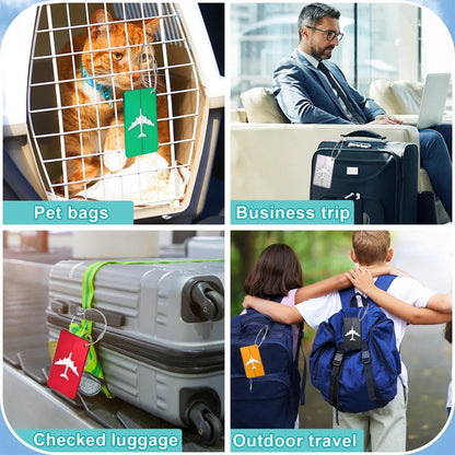 Aluminum Alloy Travel Luggage Tag Hanging Tag Suitcase Tag Plane With Name ID Cards Anti-lost Solid Color Travel Accessories - Smarsty