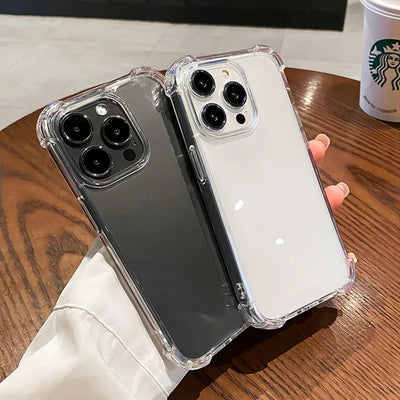 Smarsty Shockproof Transparent IPhone Case With Soft Silicone Bumper -