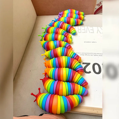 3D Slug Fidget Toy Colorful Slug Snail Toy Articulated Flexible All Ages Relief Anti-Anxiety Sensory Toys for Children by Smarsty