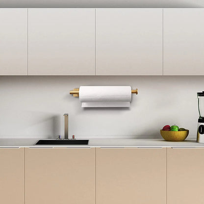 Paper Towel Holder Punch-Free Roll Paper Holder Kitchen Tissue Shelf Under Cabinet Fresh Film Tin Foil Holder Accessory