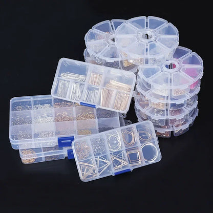 Transparent Plastic Jewelry Storage Box with Adjustable Compartments - Smarsty