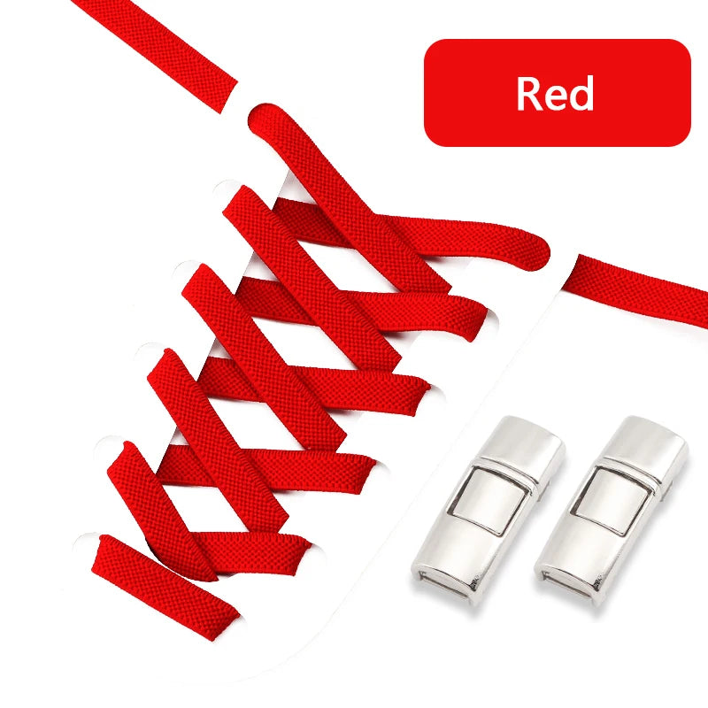 Elastic Laces Sneakers Press Lock Shoelaces Without Ties 8MM Wide Flats No Tie Shoe Laces Kids Adult Sports Running Shoelace NEW