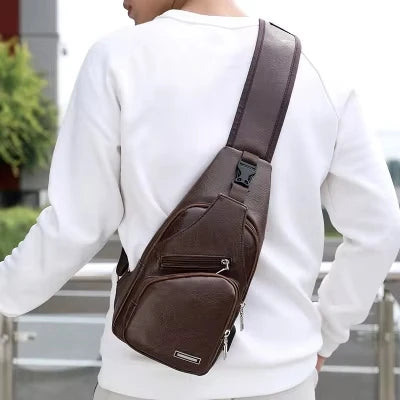 Mens USB Chest Bag With Portable Charging Crossbody - Smarsty
