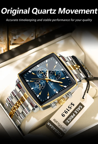 Luminous Waterproof Men's Chronograph Watch with Date - Smarsty