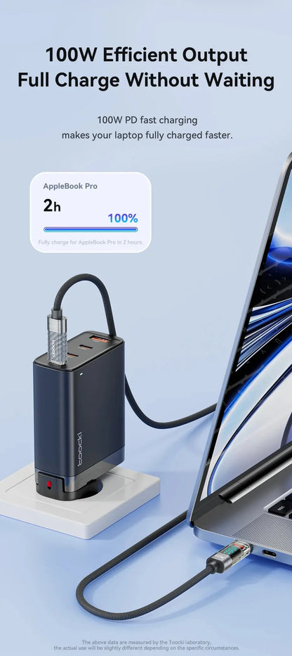 Toocki Type C to Type C Cable 100W PD Display Fast Charging Charger USB C to USB C Transparent Cable For Xiaomi Macbook