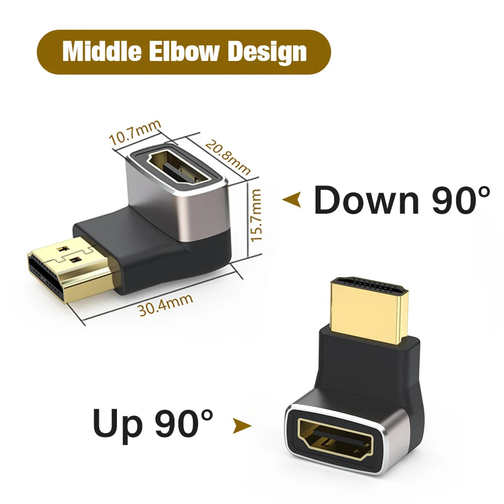 8K HDMI 2.1 Right Angle Cable for Easy Connections - Smarsty