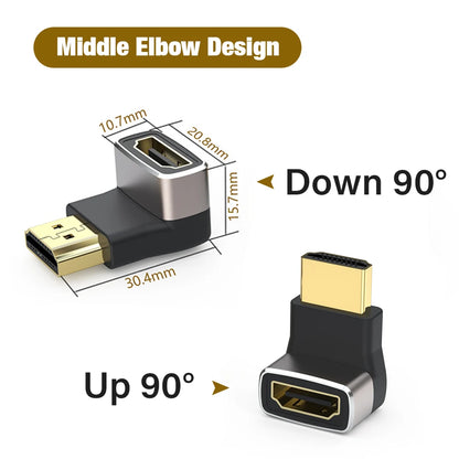 8K HDMI 2.1 Right Angle Cable for Easy Connections - Smarsty