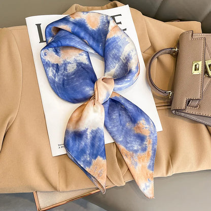 Silk Square Scarf for Women Sun Protection Luxury Shawl - Smarsty