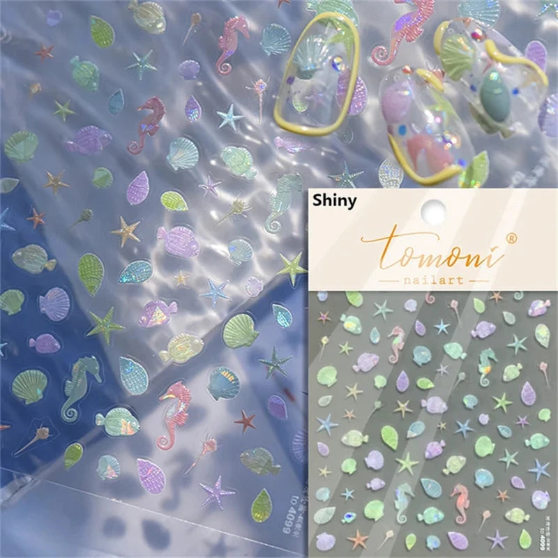 Dreamy Summer Beach Nail Art Stickers for Manicure - Smarsty