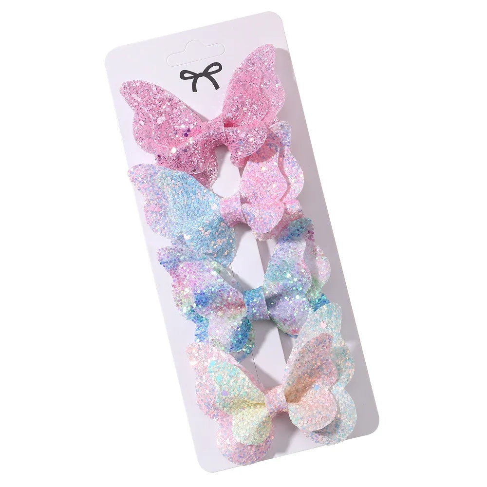 Glitter Butterfly Hair Clips for Girls - Cute Headwear Set - Smarsty