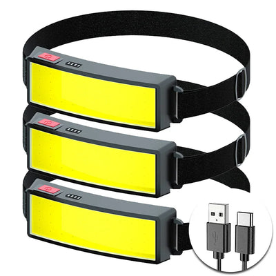 Powerful COB Headlamp Type-c/USB Rechargeable Head Flashlight Built-in Battery Outdoor Fishing Camping Lantern Waterproof Torch by Smarsty