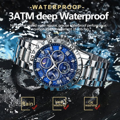 POEDAGAR Luxury Waterproof Quartz Sports Watch for Men - Smarsty