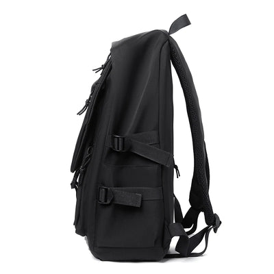One 15 Inch Polyester Waterproof Solid Color Simple Men's Backpack Fashion Couple Student Computer Backpack - Smarsty