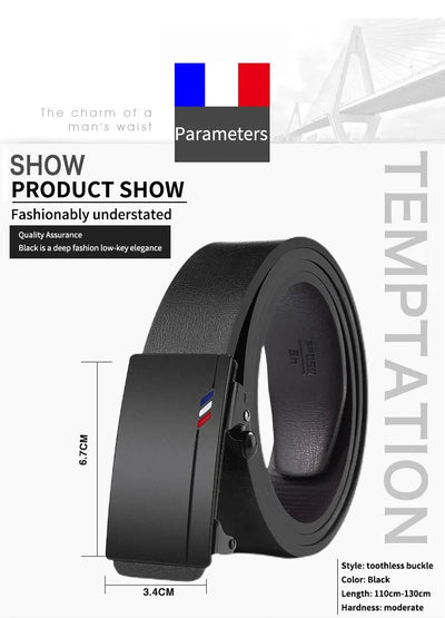 Mens Casual Automatic Buckle Belt High Quality Toothless Design - Smarsty