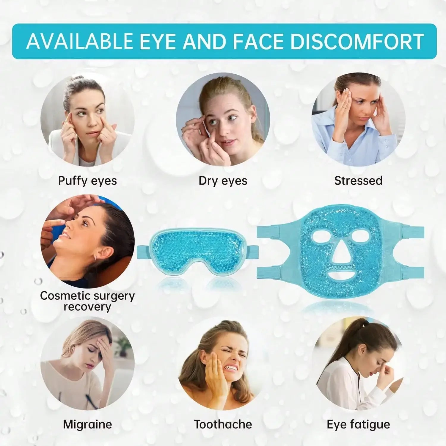 Gel Cooling Eye Mask for Refreshing Hot Cold Therapy - Smarsty