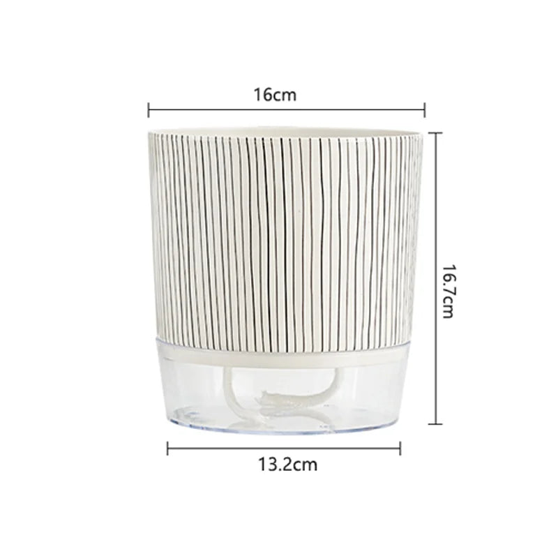 Self-watering Flower Pot Lazy Automatic Hydroponics Plants Pot Cotton Rope Watering Succulent Potted Planters Home Office Decor