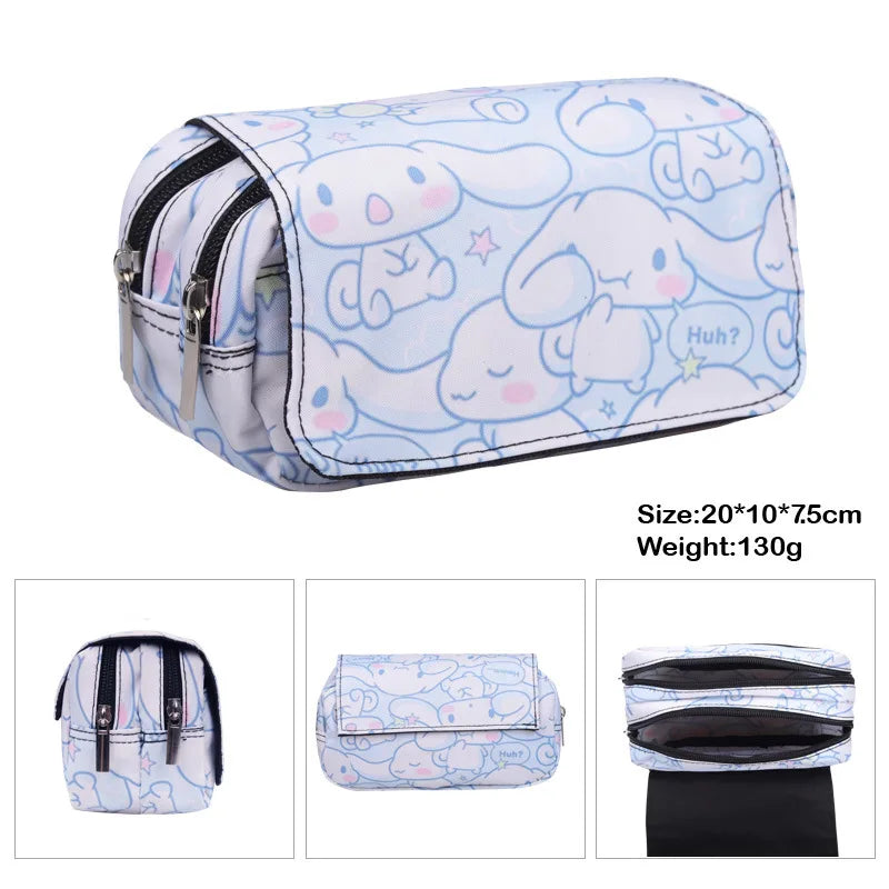 Cartoon Double Layer Pencil Bag for Kids School Use - Smarsty