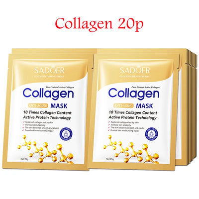 20 Piece Hyaluronic Acid Collagen Face Masks for Hydration - Smarsty