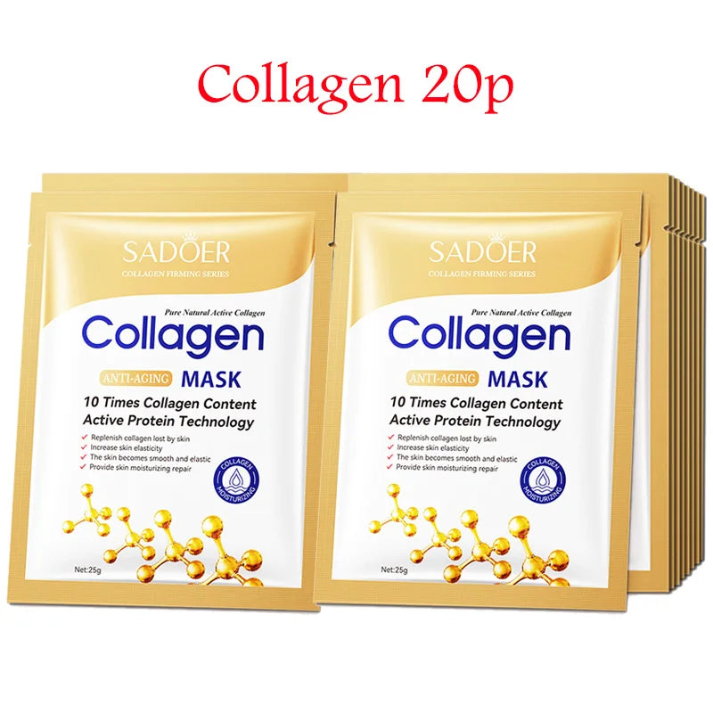 20 Piece Hyaluronic Acid Collagen Face Masks for Hydration - Smarsty