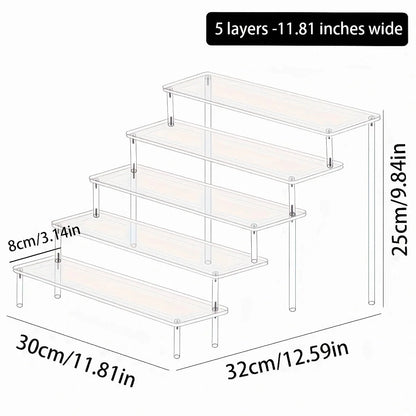 1pc,Multilayer acrylic transparent display rack, desk storage rack, suitable for cosmetics, perfume, dolls, nail polish shelf by Smarsty