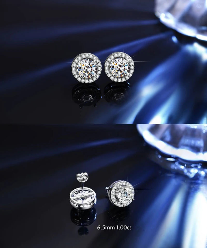 D VVS1 Moissanite Stud Earrings S925 Platinum Plating - Smarsty